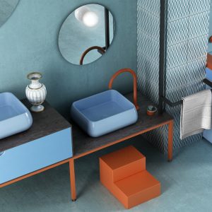 Bongio gruppo lavabo 2 fori collezione Linea by AC