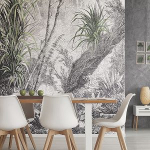 carta da parati Foresta di Inkiostro Bianco Lato Home