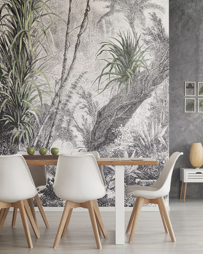 carta da parati Foresta di Inkiostro Bianco Lato Home