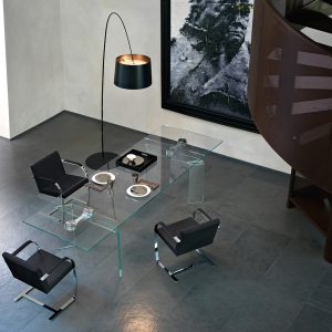 Tavolo riunioni in vetro Luxor di Fiam Lato Home