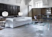 tavolino in vetro Neutra di Fiam Lato Home