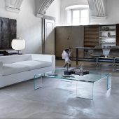 tavolino in vetro Neutra di Fiam Lato Home