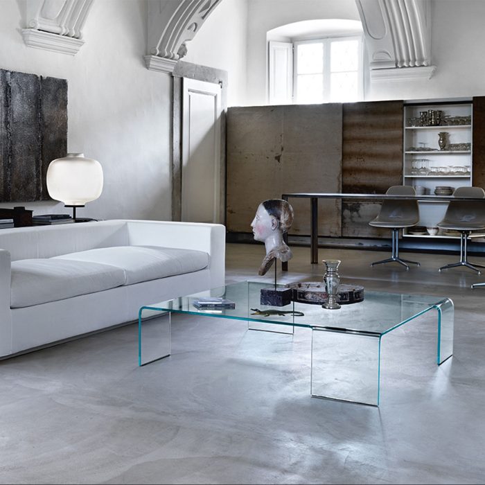 tavolino in vetro Neutra di Fiam Lato Home